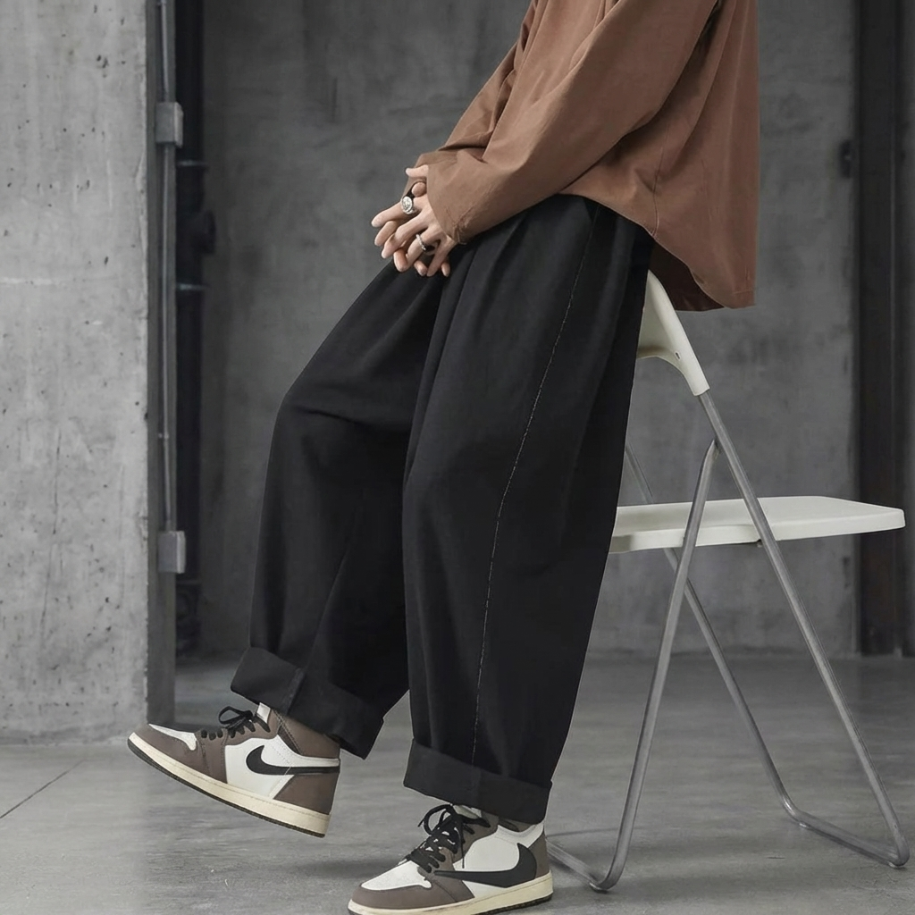 MEN’S TROUSERS | ELASTIC WAIST | WIDE LEG
