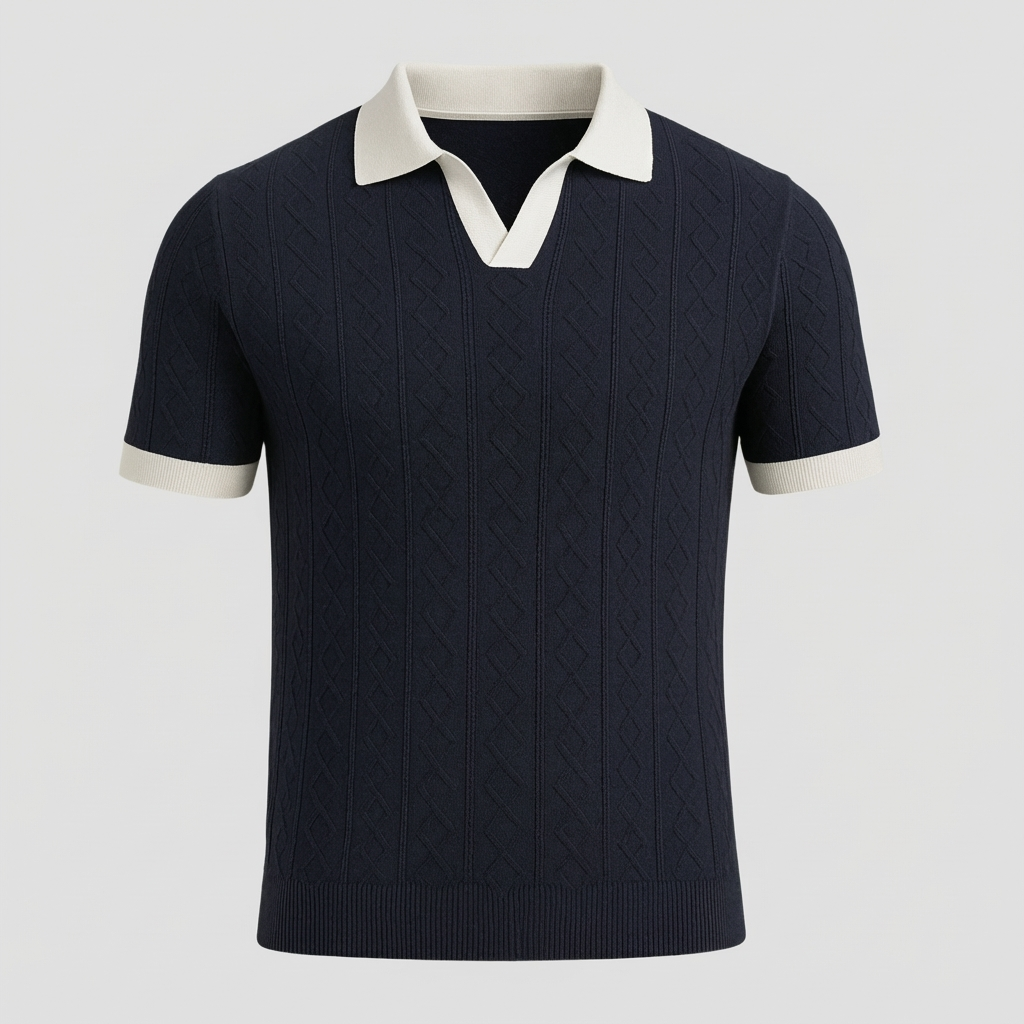 Men’s Knitted Lyocell Polo | Short Sleeve