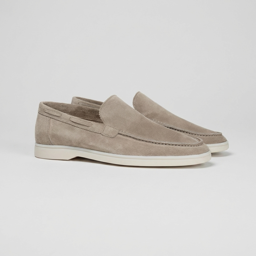 MEN’S LOAFERS | VEGAN SUEDE | SLIP-ON | LIGHT GREY