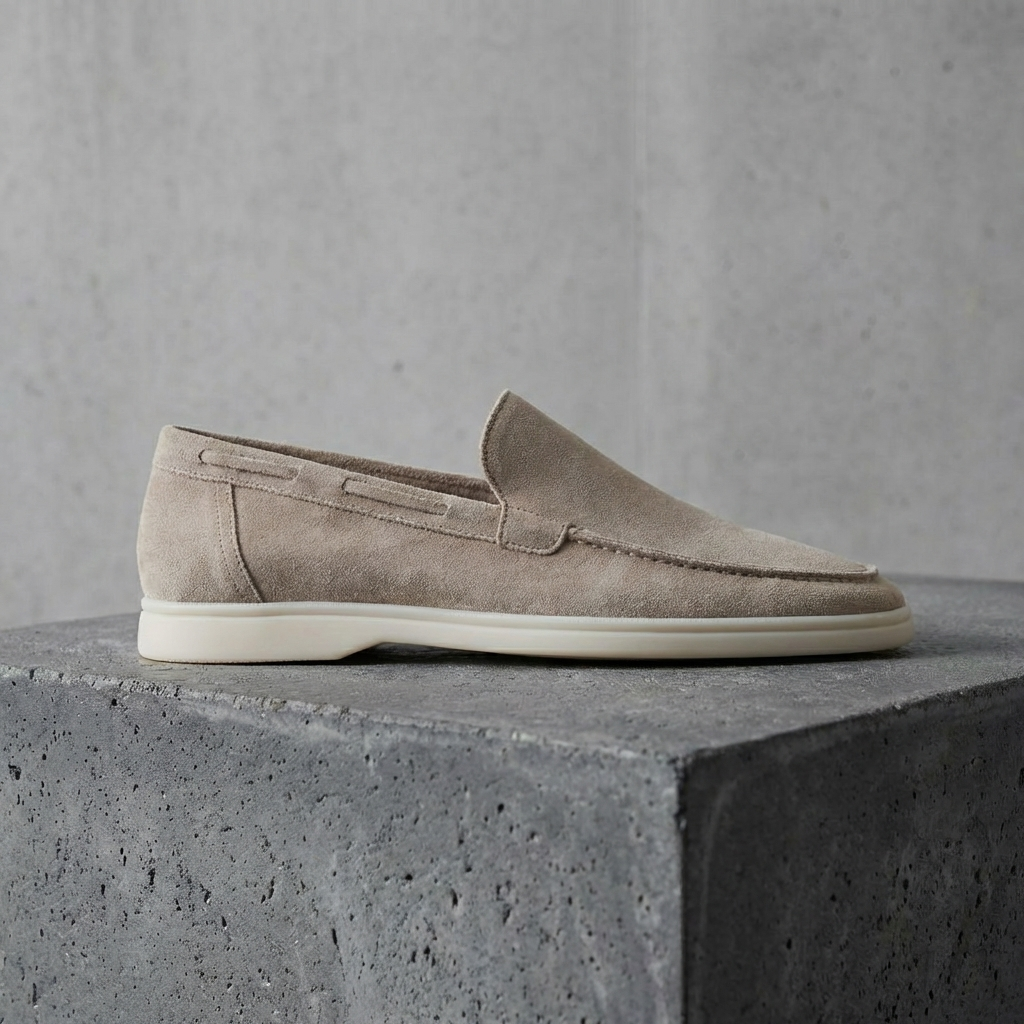 MEN’S LOAFERS | VEGAN SUEDE | SLIP-ON | LIGHT GREY