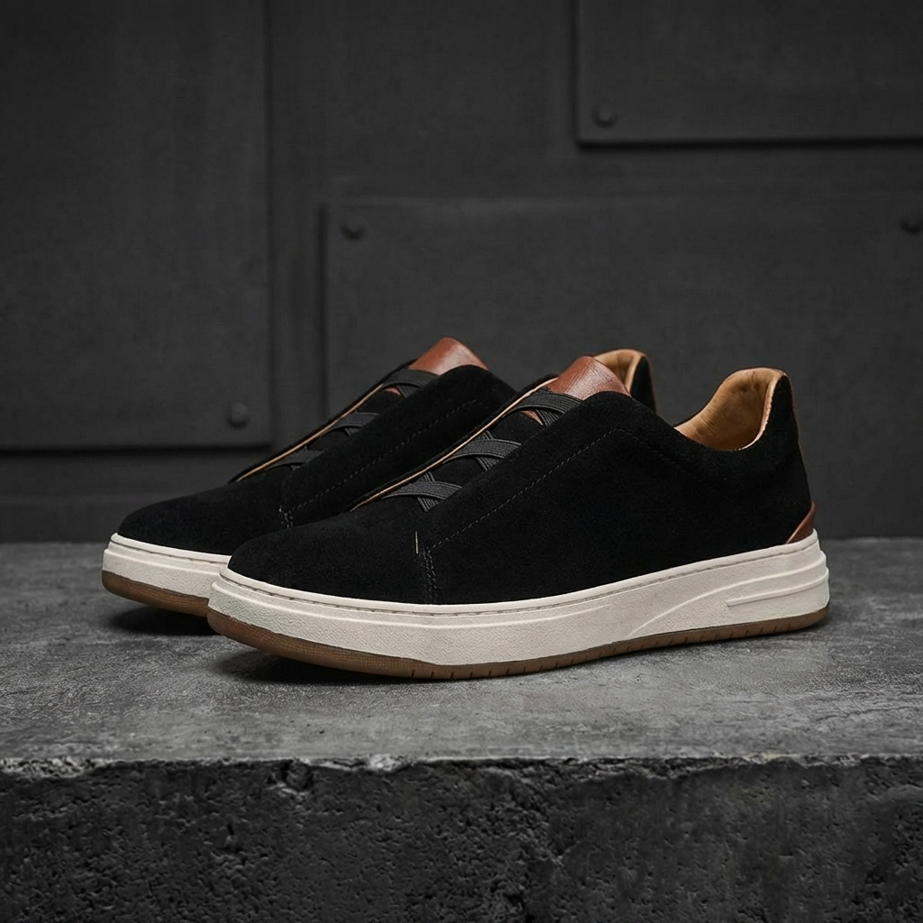 MEN’S SNEAKERS | SLIP-ON | ELASTIC PANEL | LOW-TOP CASUAL