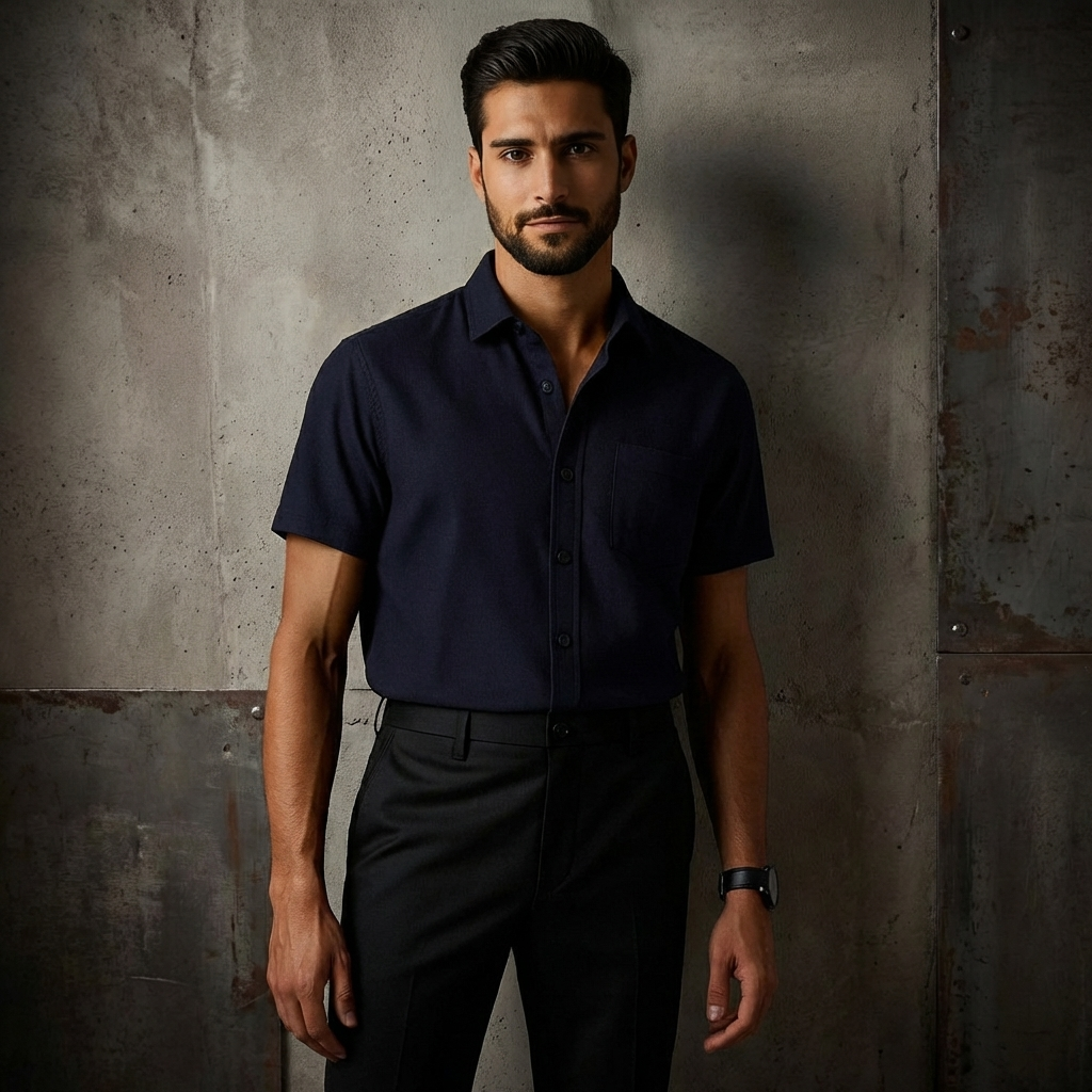 Men’s Button-Front Short-Sleeve Shirt | Chest Pocket